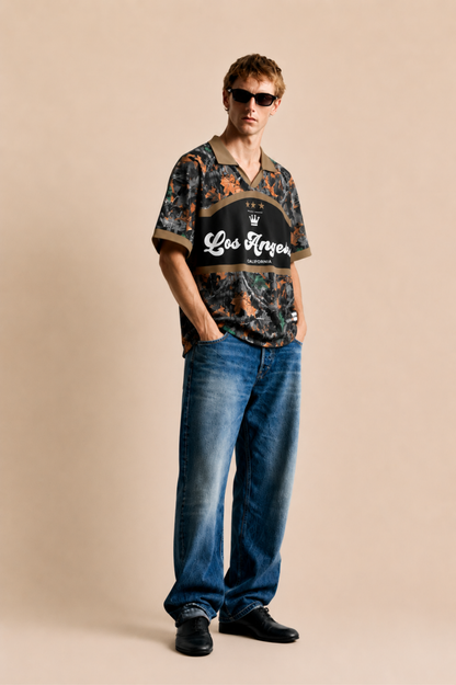 T-shirt Homme Casual à Imprimé Graphique et Colorblock – Été